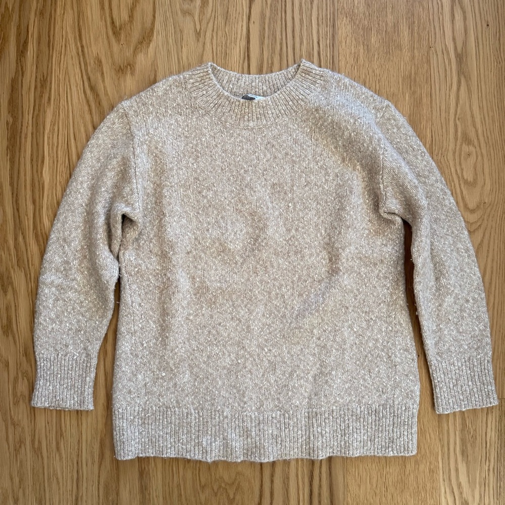 Vince marled beige crew neck sweater size S